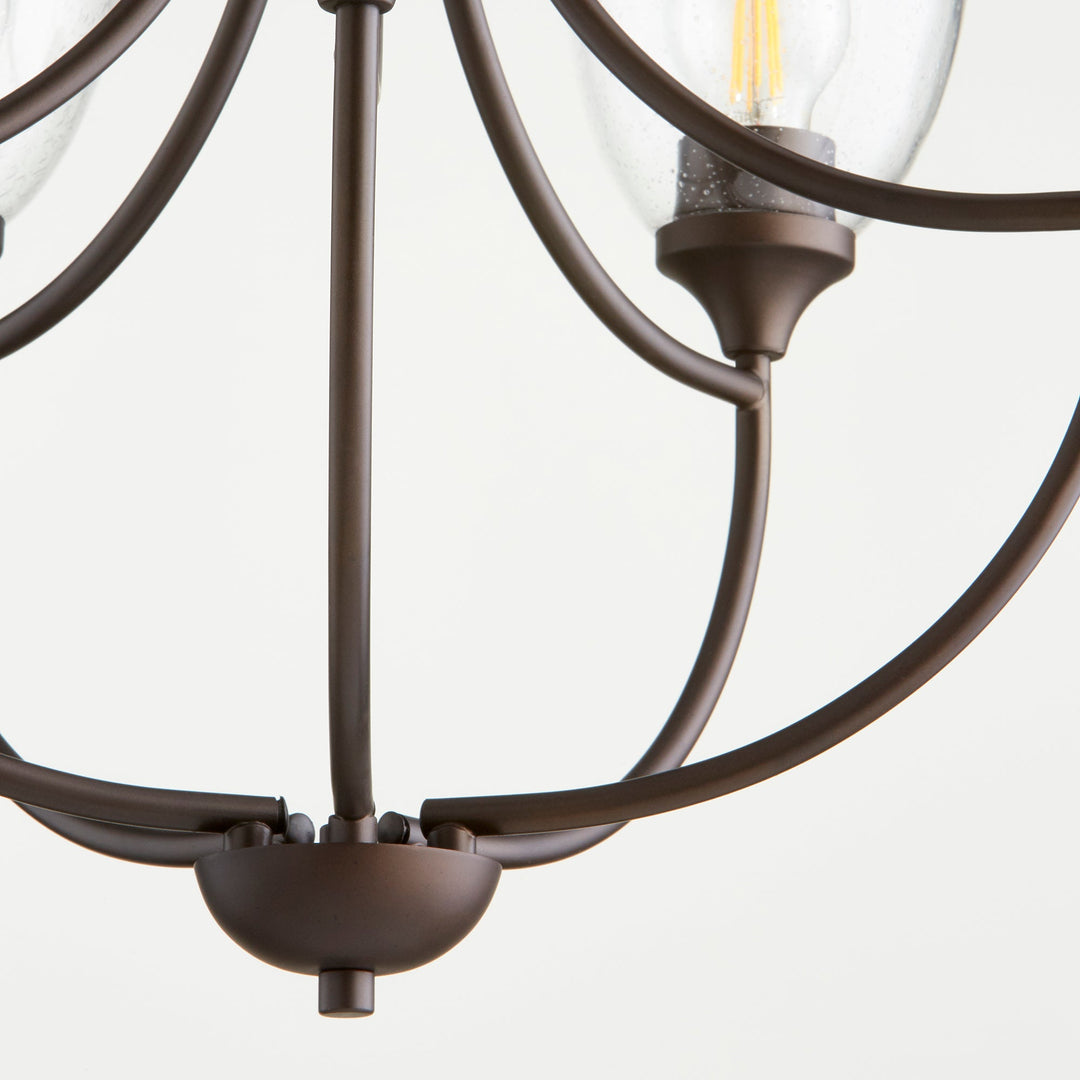 Quorum Enclave 6059-5-286 Chandelier Light - Oiled Bronze W/ Clear/Seeded