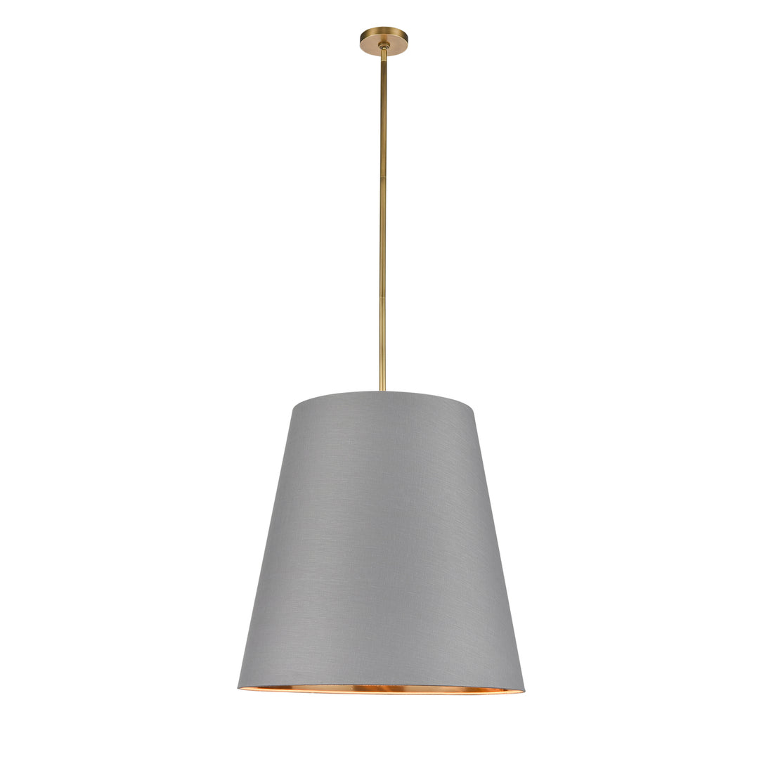 Alora calor PD311025VBGG Pendant Light - Gray Linen with Gold Parchment/Vintage Brass