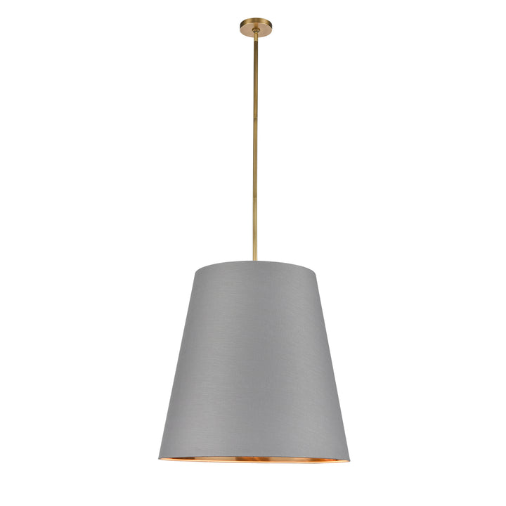 Alora calor PD311025VBGG Pendant Light - Gray Linen with Gold Parchment/Vintage Brass