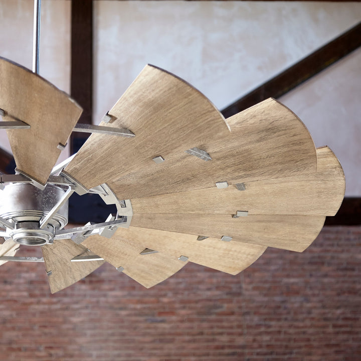 Quorum Windmill 97215-9 Ceiling Fan 72 in. - Galvanized, Weathered Oak