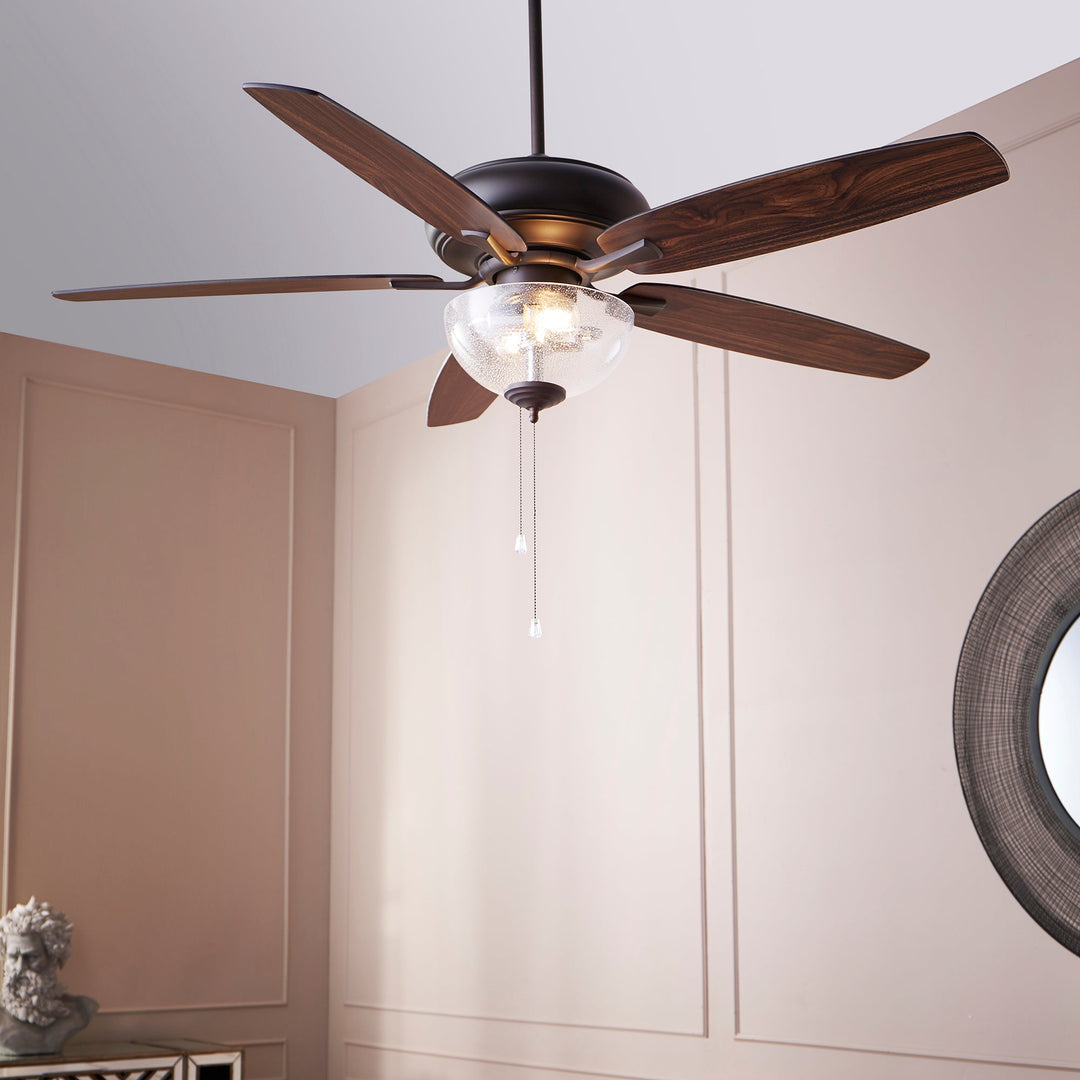 Quorum Apex 90565-86 Ceiling Fan 56 in. - Oiled Bronze, Oiled Bronze/Walnut