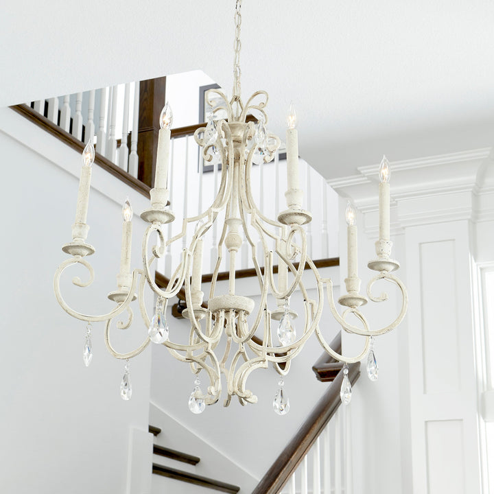 Quorum Ansley 6014-8-60 Chandelier Light - Aged Silver Leaf