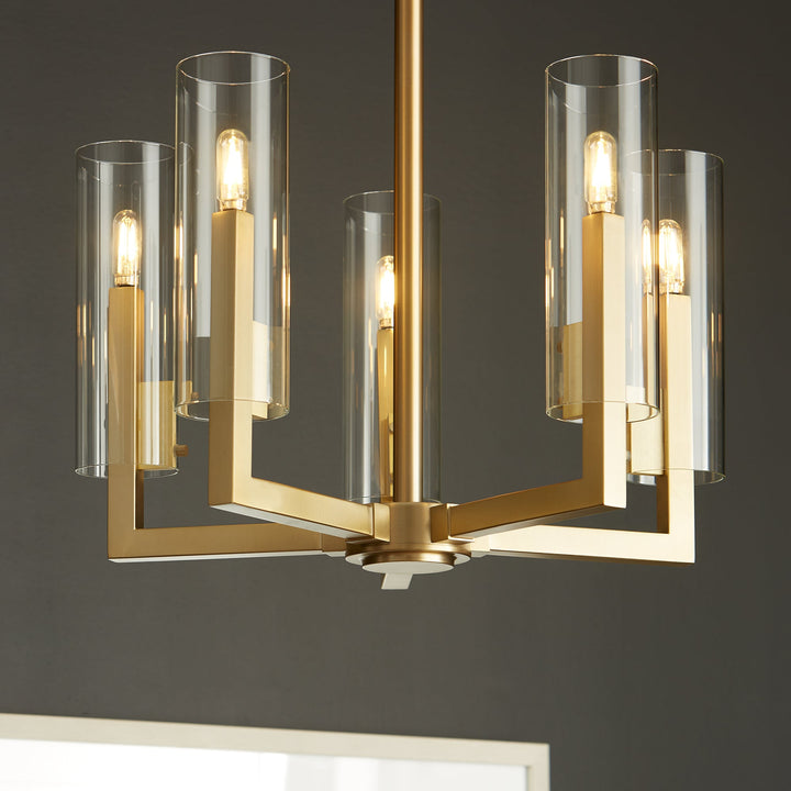 Quorum Harbin 6277-5-80 Chandelier Light - Aged Brass