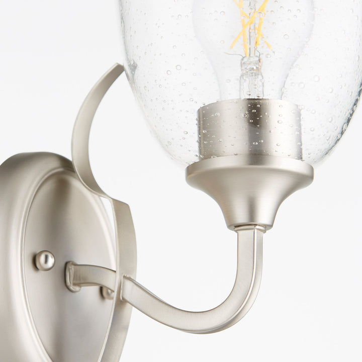 Quorum Jardin 5427-1-265 Wall Sconce Light - Satin Nickel W/ Clear/Seeded