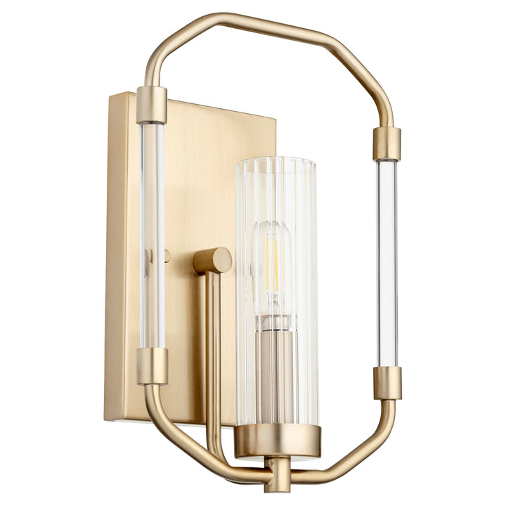 Quorum Citadel 5163-1-80 Wall Sconce Light - Aged Brass, Oiled Bronze/Walnut/