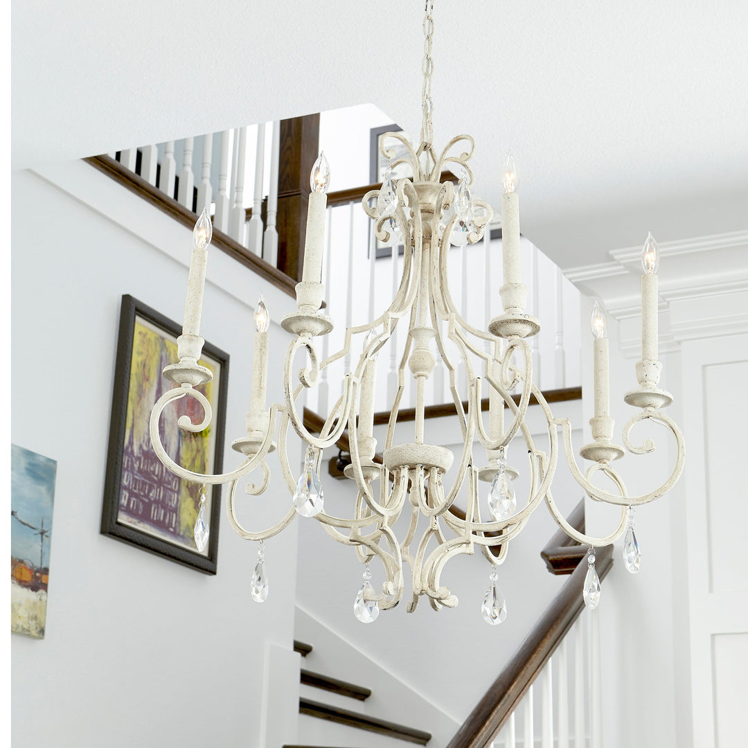 Quorum Ansley 6014-8-60 Chandelier Light - Aged Silver Leaf