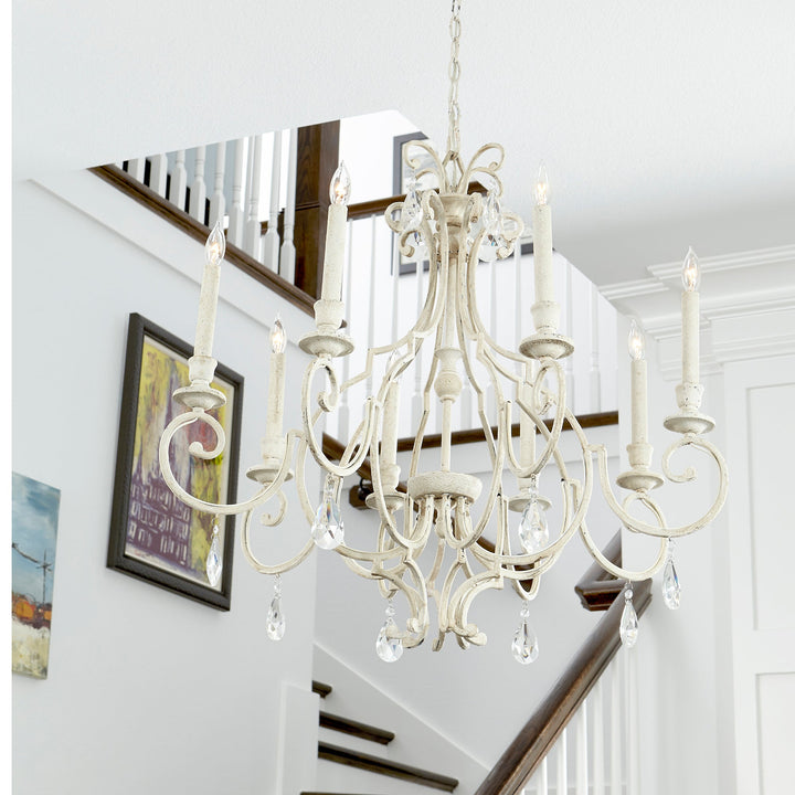 Quorum Ansley 6014-8-60 Chandelier Light - Aged Silver Leaf