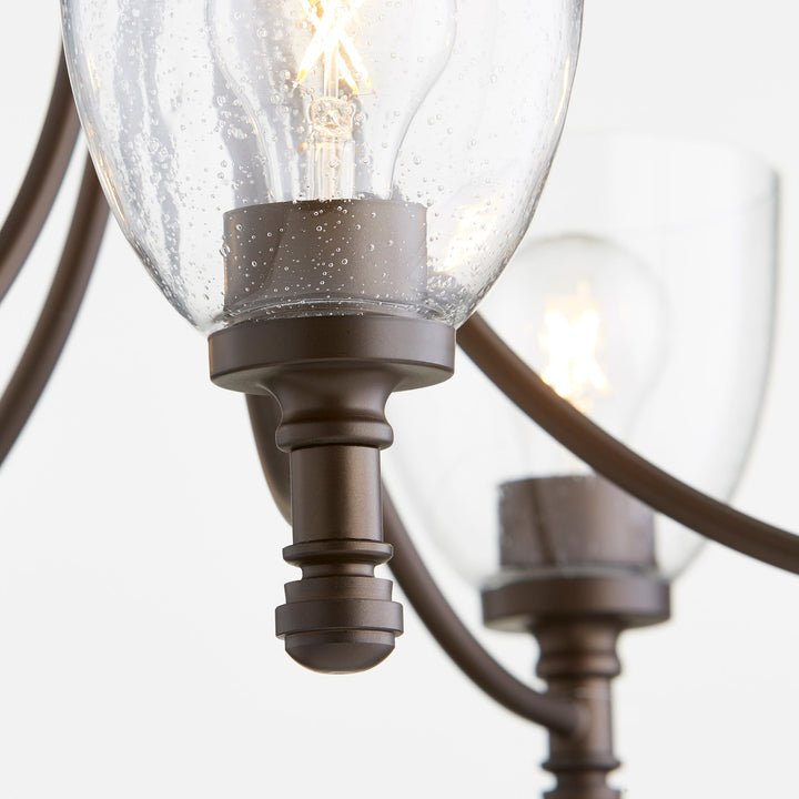 Quorum Rossington 6122-5-286 Chandelier Light - Oiled Bronze W/ Clear/Seeded