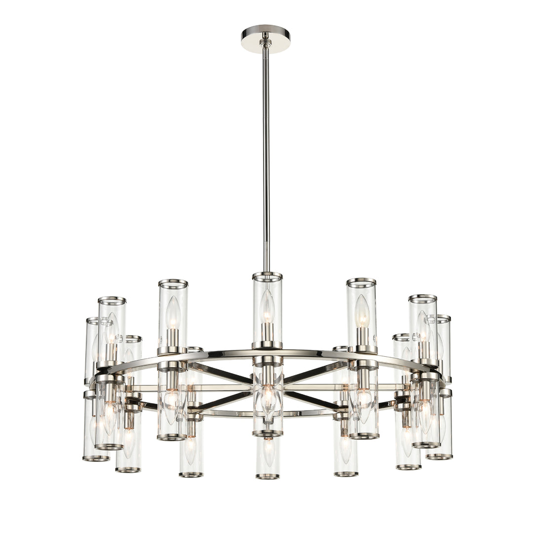 Alora revolve CH309024PNCG Chandelier Light - Clear Glass/Polished Nickel