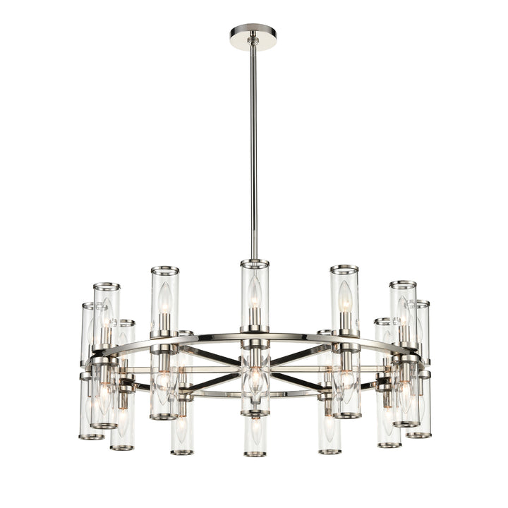 Alora revolve CH309024PNCG Chandelier Light - Clear Glass/Polished Nickel