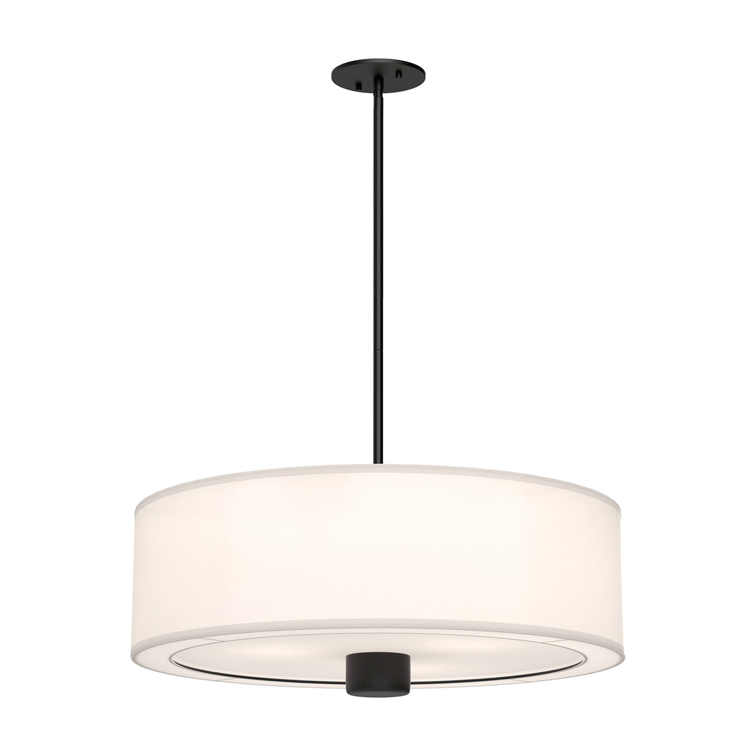 Alora Mood theo PD547924MBWL Pendant Light - Matte Black/White Linen