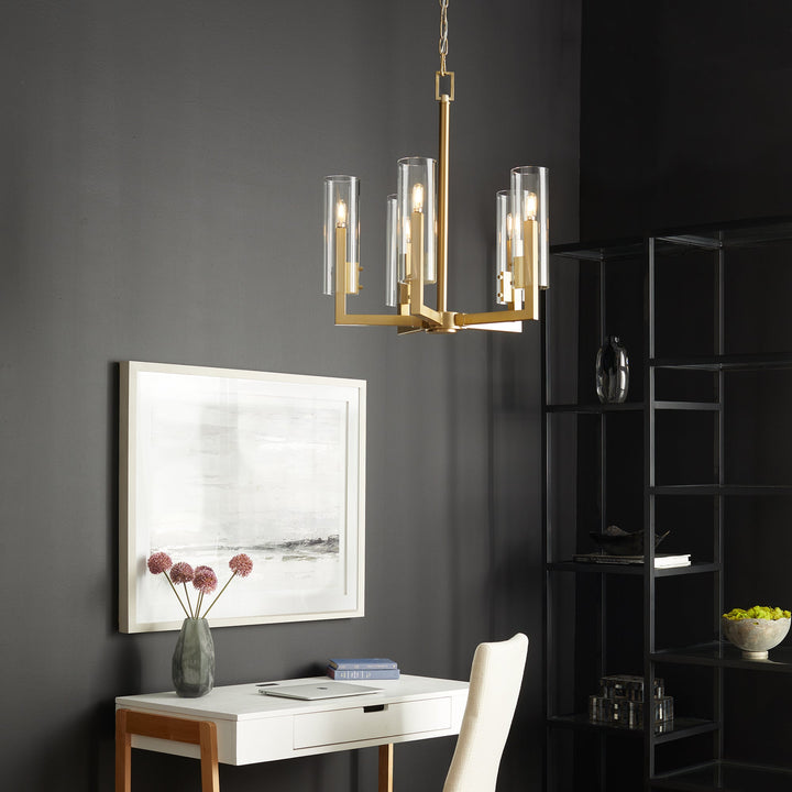 Quorum Harbin 6277-5-80 Chandelier Light - Aged Brass