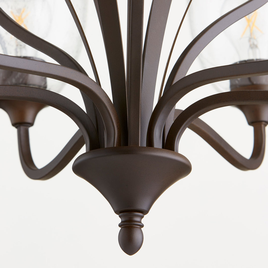 Quorum Jardin 6127-9-286 Chandelier Light - Oiled Bronze W/ Clear/Seeded