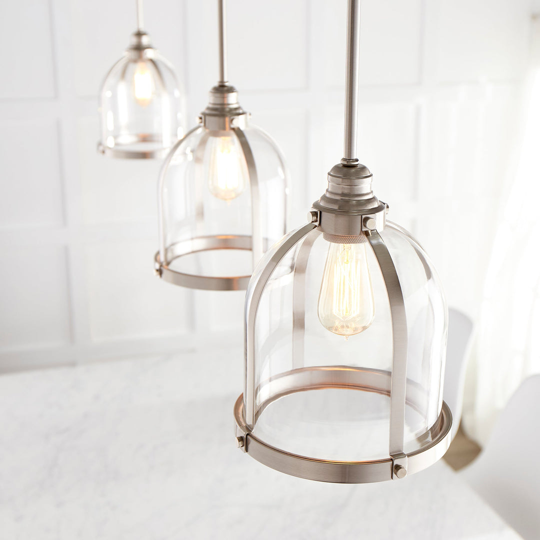 Quorum Banded Series 886-65 Pendant Light - Satin Nickel