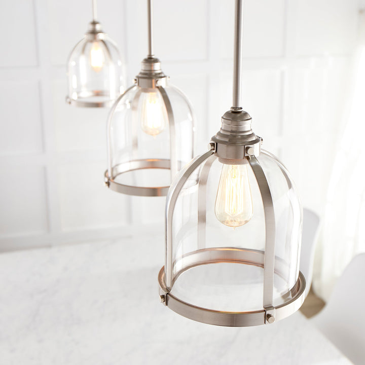 Quorum Banded Series 886-65 Pendant Light - Satin Nickel