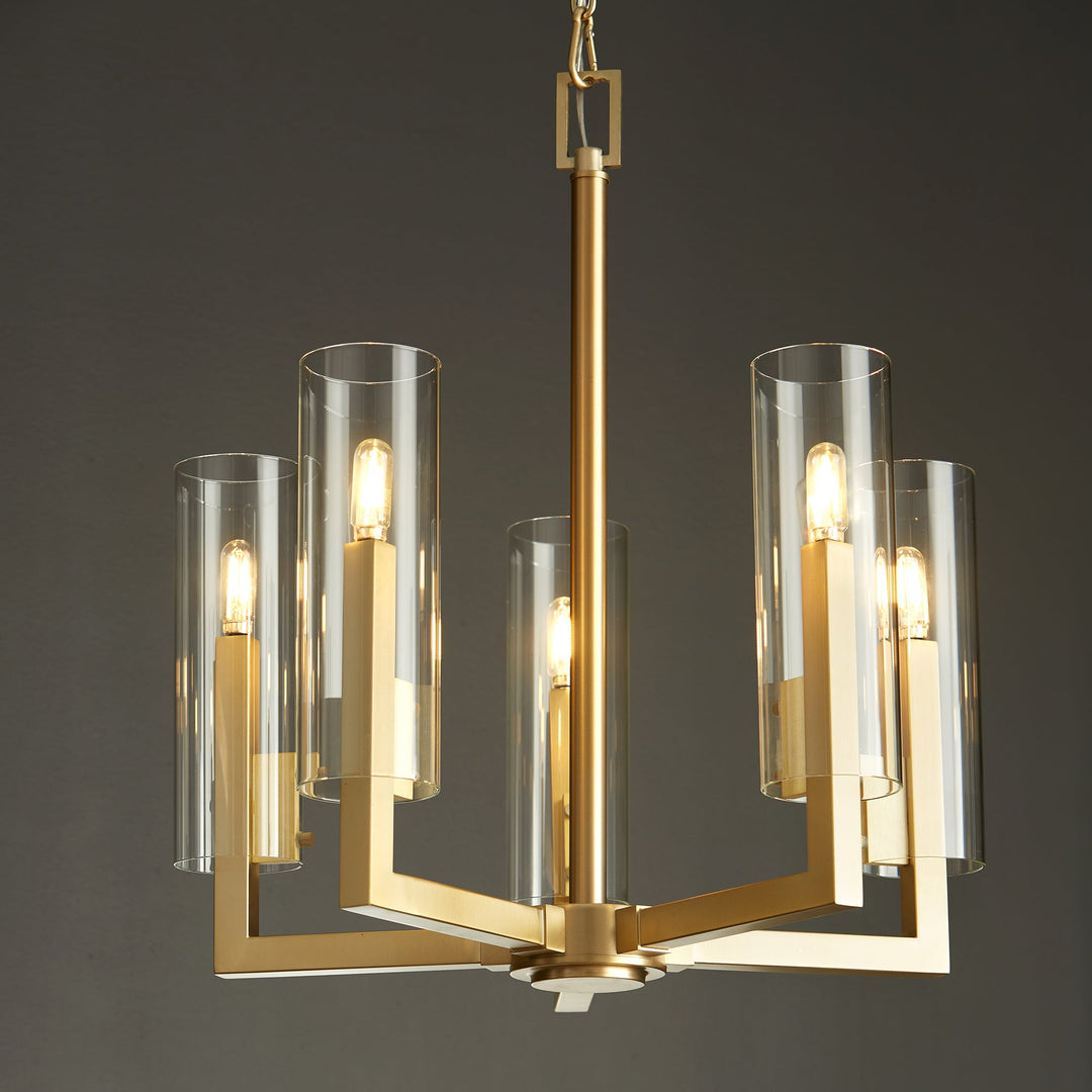 Quorum Harbin 6277-5-80 Chandelier Light - Aged Brass