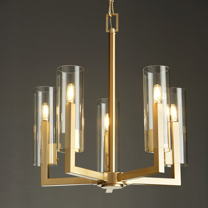 Quorum Harbin 6277-5-80 Chandelier Light - Aged Brass