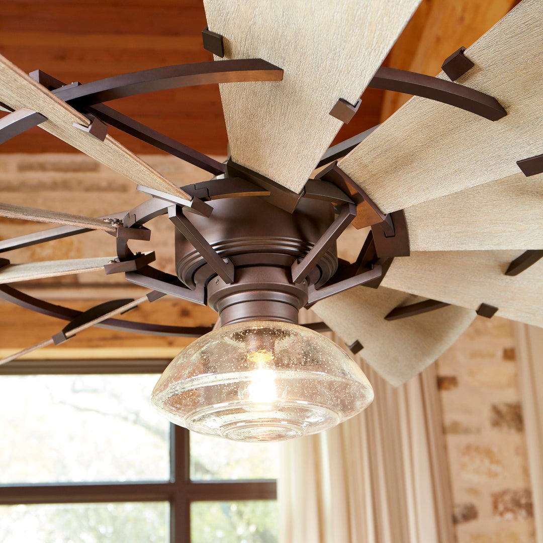 Quorum Windmill 95210-86 Ceiling Fan 52 in. - Oiled Bronze, Weathered Oak