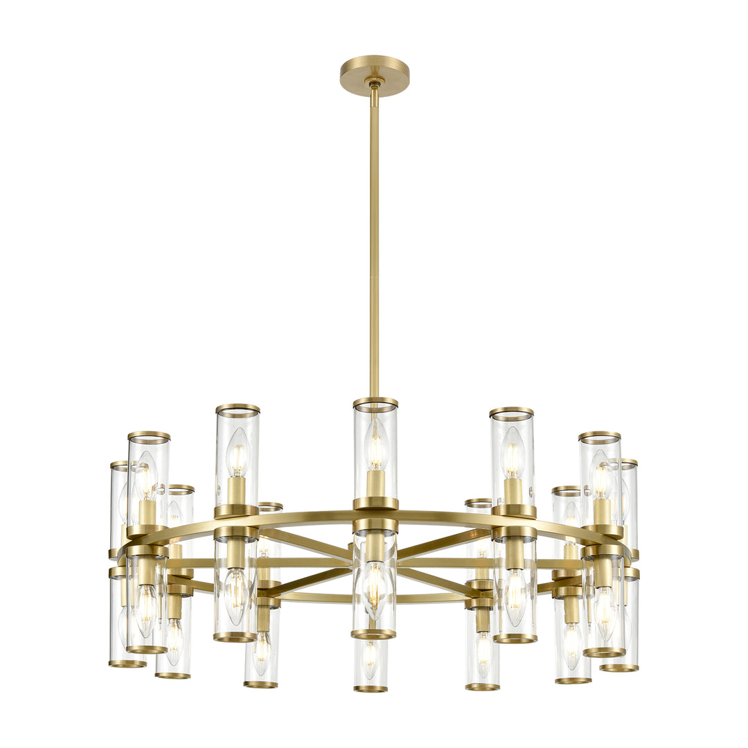 Alora revolve CH309024NBCG Chandelier Light - Clear Glass/Natural Brass