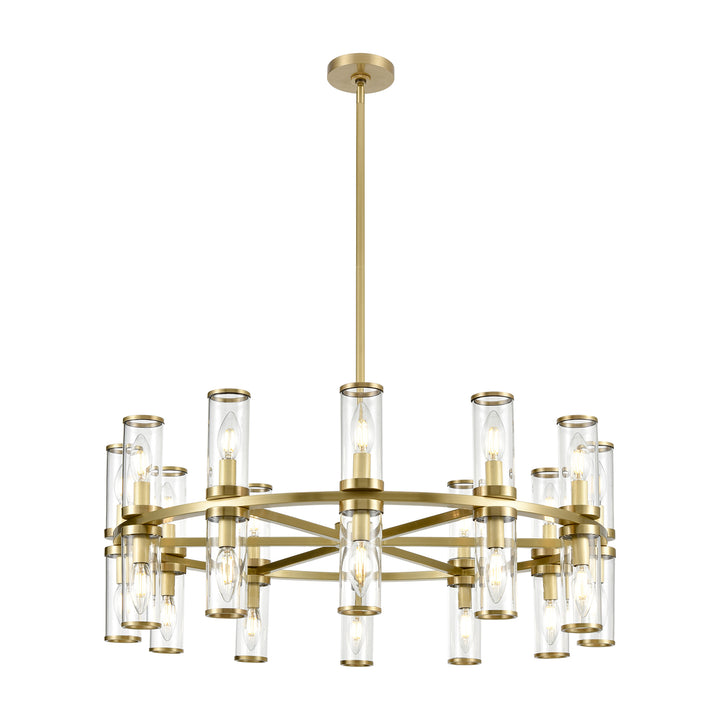 Alora revolve CH309024NBCG Chandelier Light - Clear Glass/Natural Brass