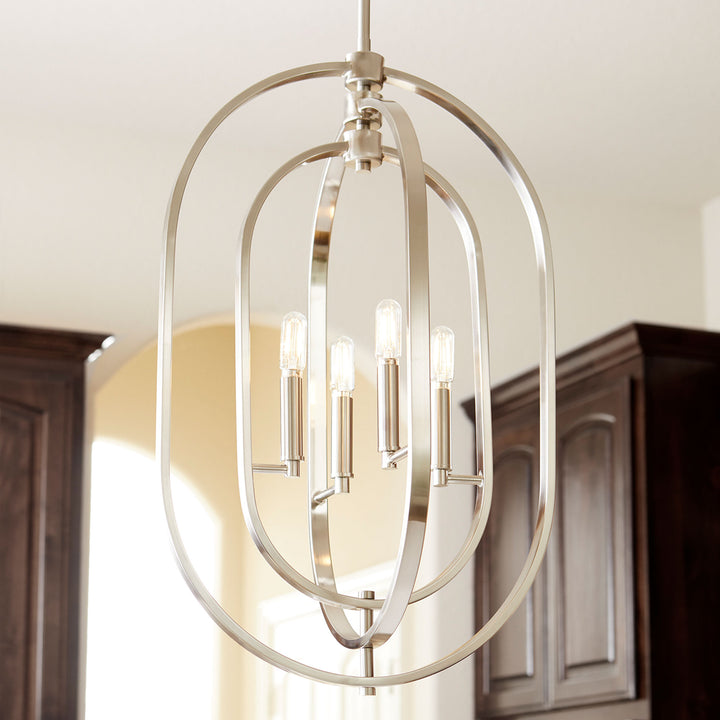 Quorum Oval Pendants 8610-4-65 Pendant Light - Satin Nickel