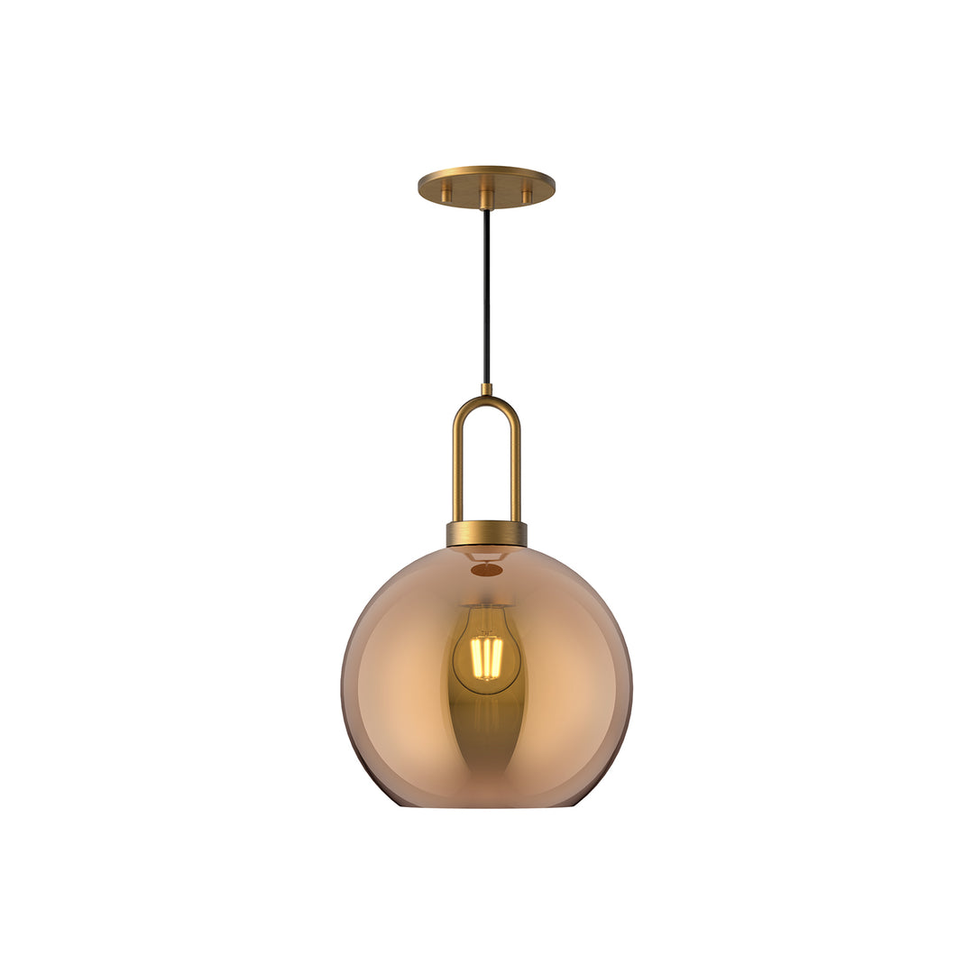 Alora Mood soji PD601710AGCP Pendant Light - Aged Gold/Copper Glass