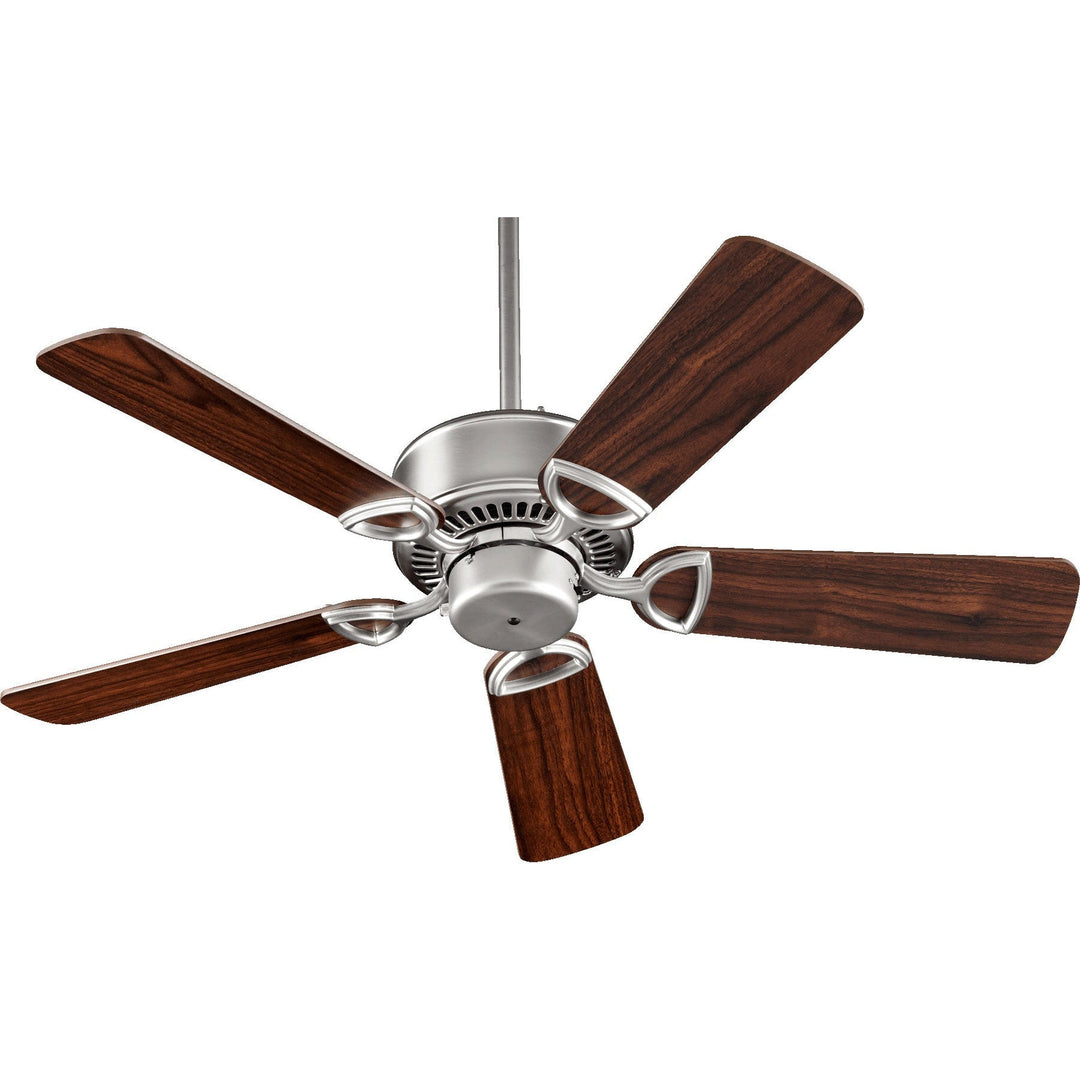 Quorum Estate 43425-65 Ceiling Fan 42 in. - Satin Nickel, Satin Nickel/Walnut