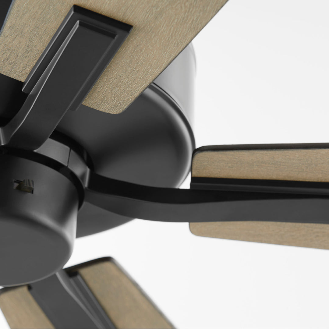 Quorum Ovation 4605-59 Ceiling Fan 60 in. - Matte Black, Matte Black/Weathered Gray