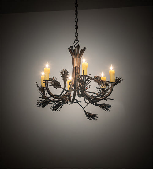 Meyda Tiffany Woodland Pine 200184 Chandelier Light - Antique Copper,Burnished