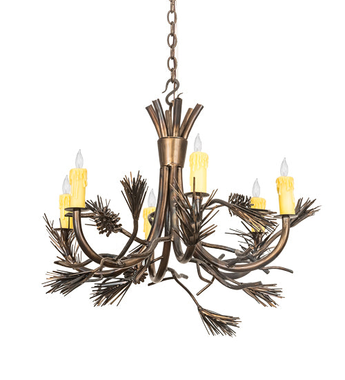 Meyda Tiffany Woodland Pine 200184 Chandelier Light - Antique Copper,Burnished