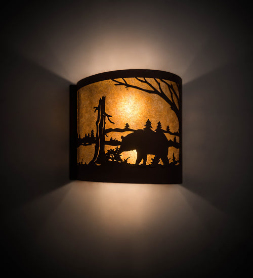 Meyda Tiffany Bear At Lake 200325 Wall Light - Rust