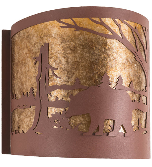 Meyda Tiffany Bear At Lake 200325 Wall Light - Rust