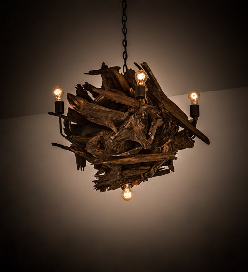 Meyda Tiffany Driftwood 200398 Chandelier Light - Natural Wood,Mahogany Bronze