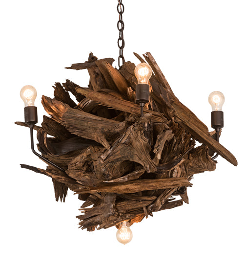 Meyda Tiffany Driftwood 200398 Chandelier Light - Natural Wood,Mahogany Bronze