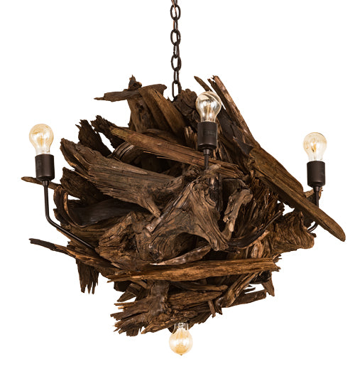 Meyda Tiffany Driftwood 200398 Chandelier Light - Natural Wood,Mahogany Bronze