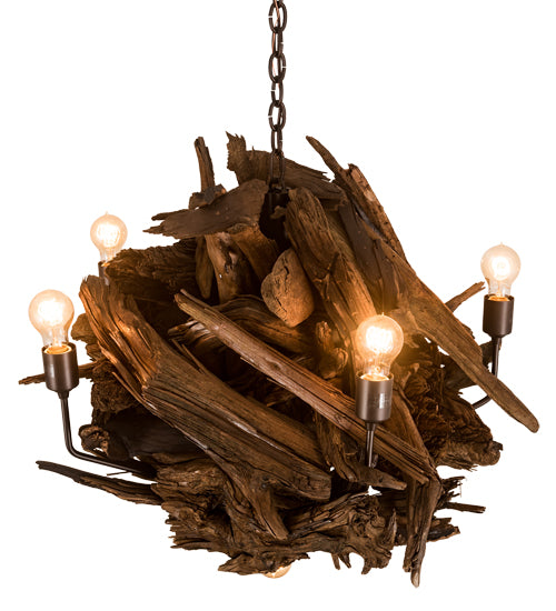 Meyda Tiffany Driftwood 200398 Chandelier Light - Natural Wood,Mahogany Bronze