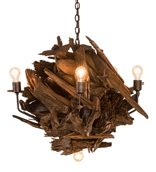 Meyda Tiffany Driftwood 200398 Chandelier Light - Natural Wood,Mahogany Bronze