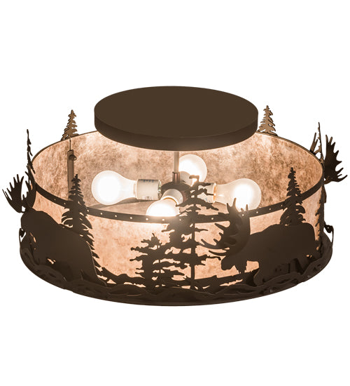 Meyda Tiffany Moose At Dusk 200517 Ceiling Light - Oil Rubbed Bronze