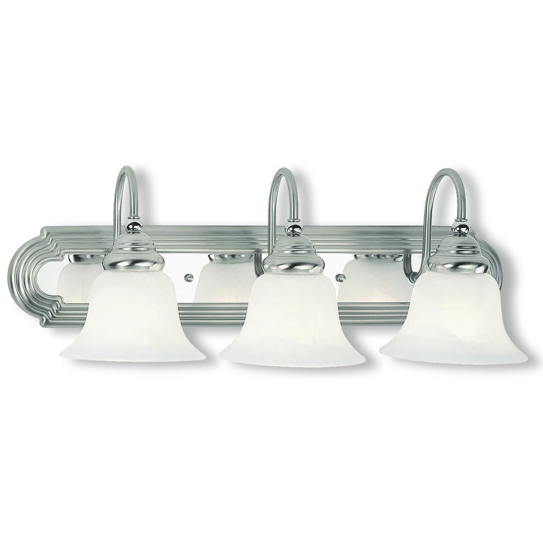 Livex Belmont 1003-95 Bath Vanity Light 24 in. wide - Brushed Nickel w/ Polished Chrome