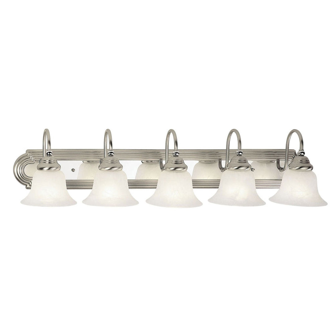 Livex Belmont 1005-95 Bath Vanity Light 36 in. wide - Brushed Nickel Finish with Polished Chrome Finish Insert