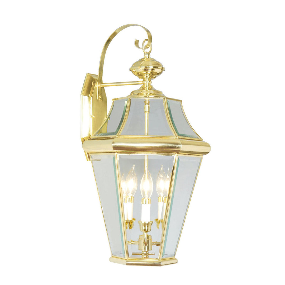 Livex Lighting 2361-02  Georgetown Outdoor Polished Brass