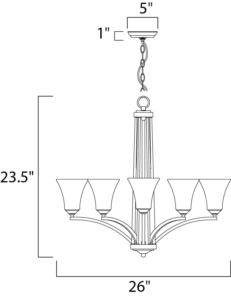 Maxim Aurora 20095FTSN Chandelier Light - Satin Nickel