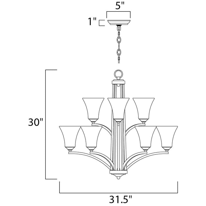 Maxim Aurora 20096FTSN Chandelier Light - Satin Nickel