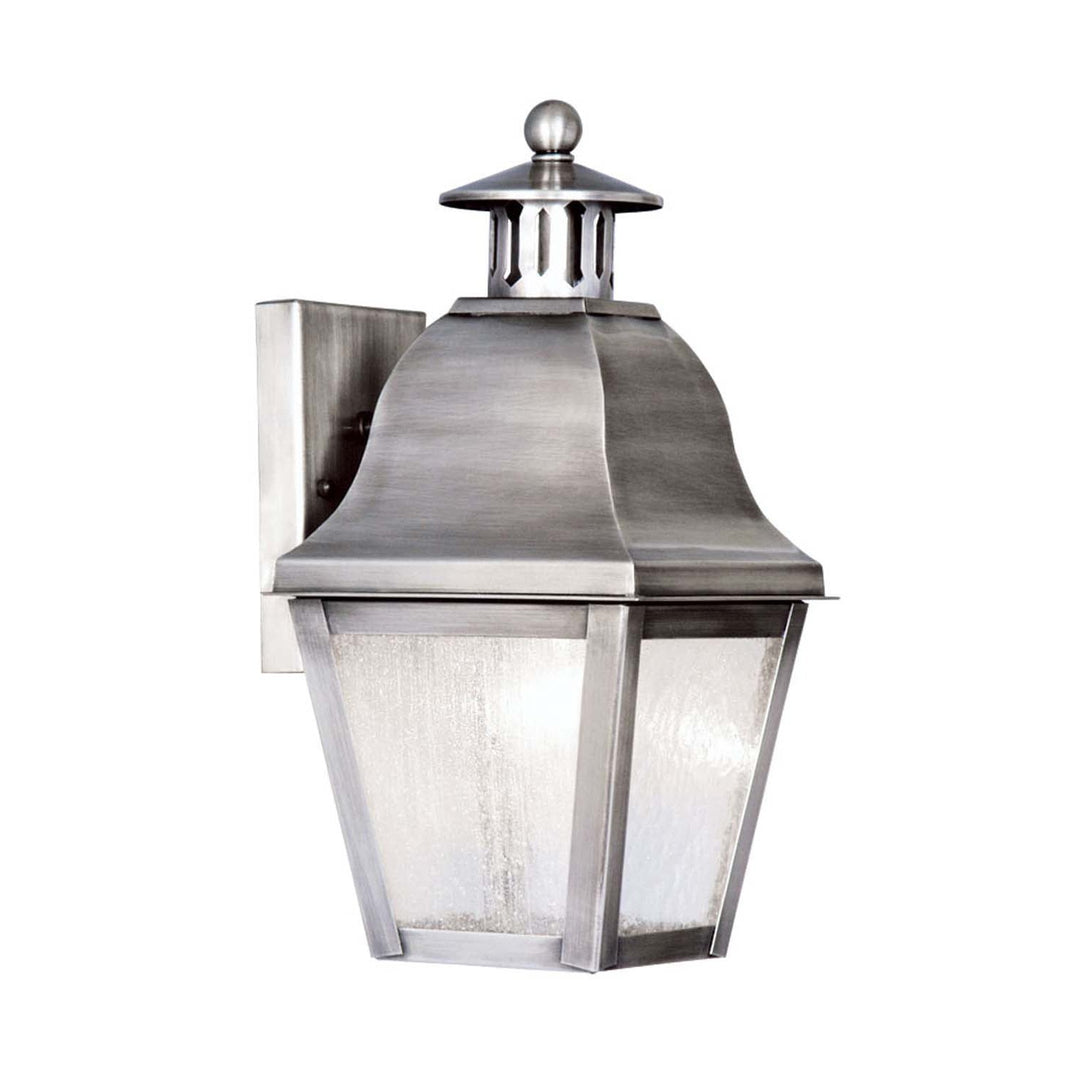 Livex Lighting 2550-29 Amwell One Light Outdoor Wall Lantern Outdoor Pewter, Nickel, Silver