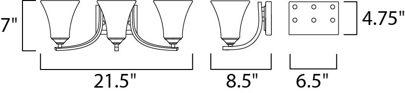 Maxim Aurora 20100FTSN Bath Vanity Light 22 in. wide - Satin Nickel