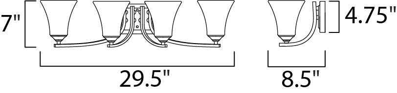Maxim Aurora 20101FTOI Bath Vanity Light 30 in. wide - Oil Rubbed Bronze