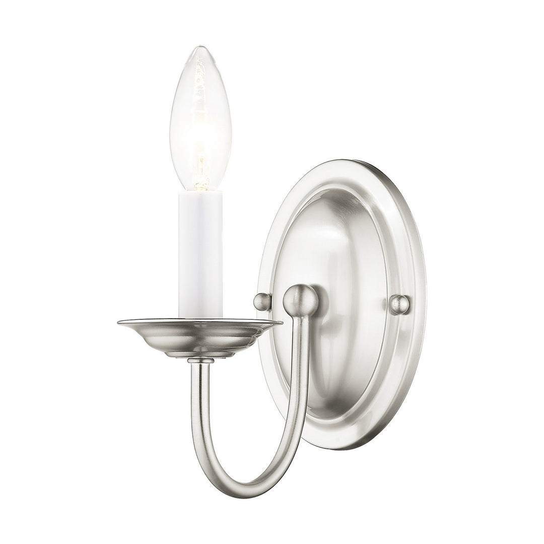 Livex Home Basics 4151-91 Wall Sconce Light - Brushed Nickel