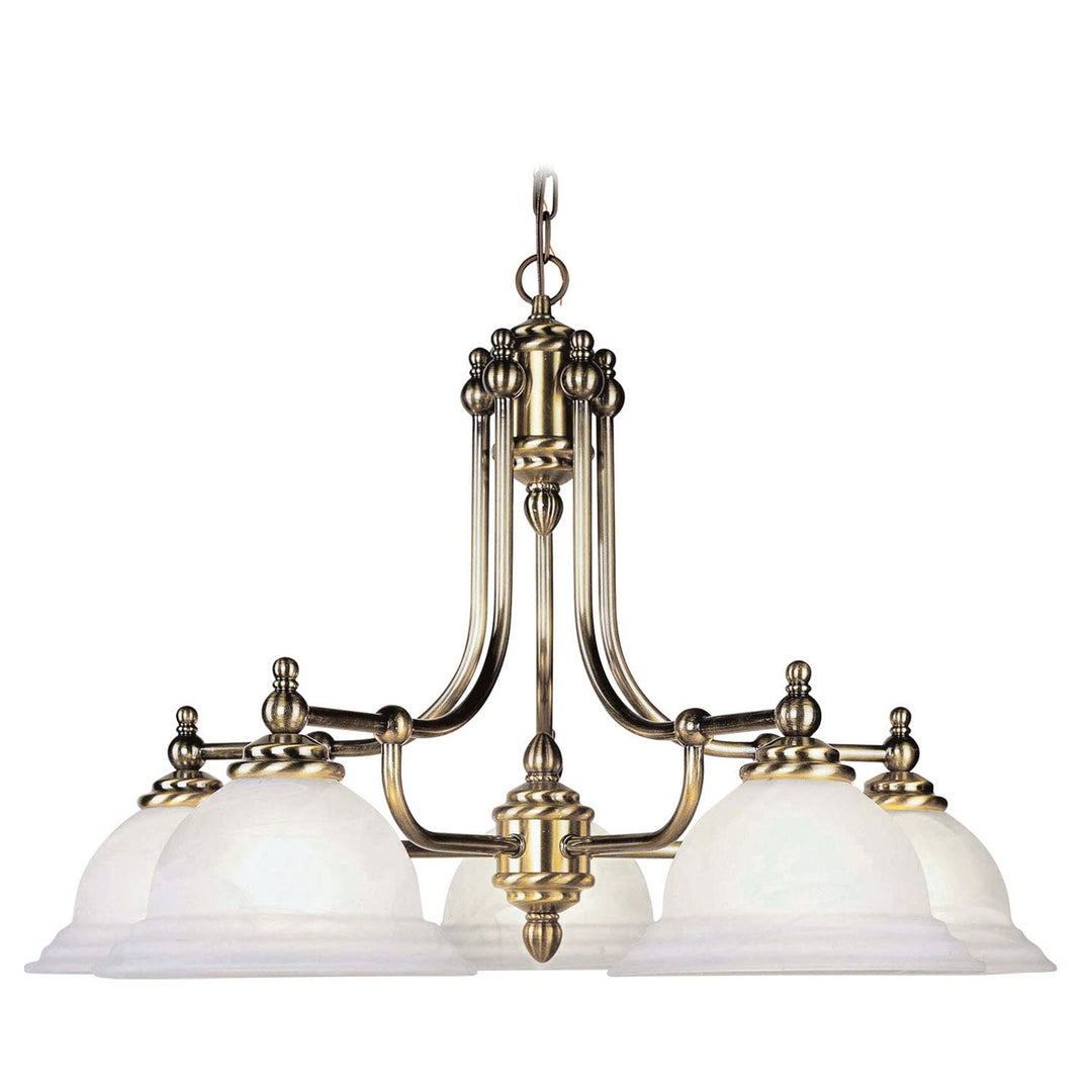 Livex North Port 4255-01 Chandelier Light - Antique Brass