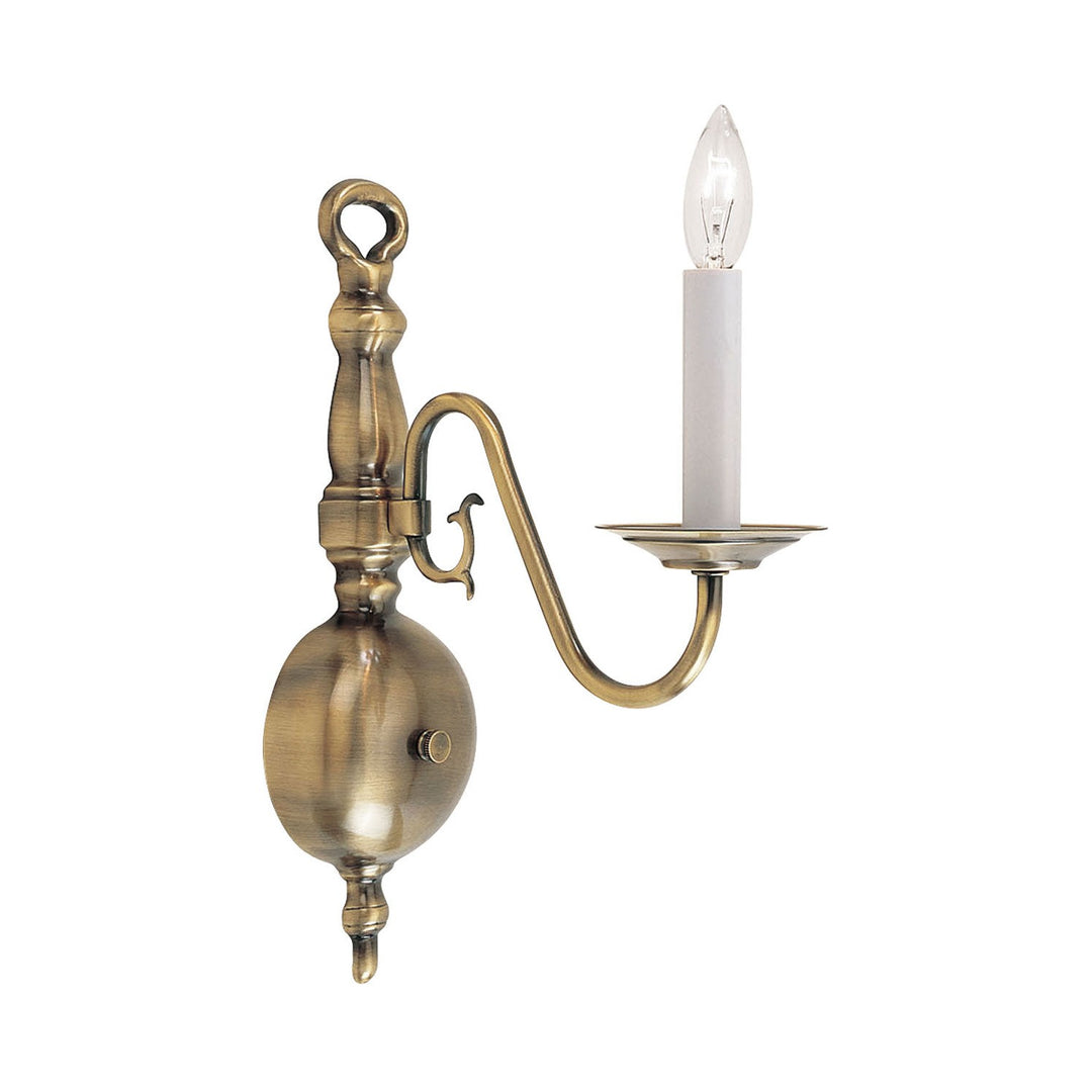 Livex Williamsburgh 5001-01 Wall Sconce Light - Antique Brass
