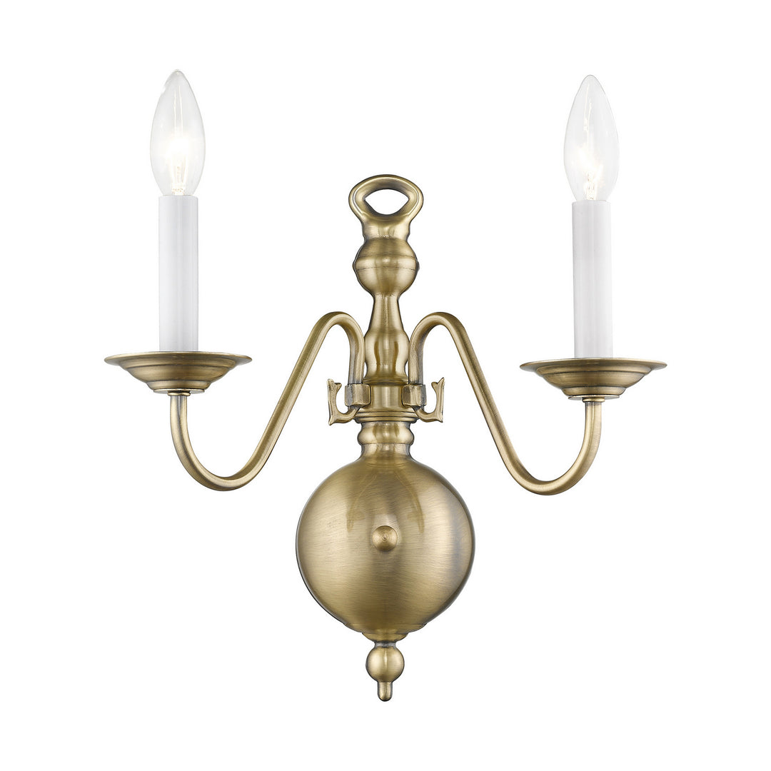 Livex Williamsburgh 5002-01 Wall Sconce Light - Antique Brass